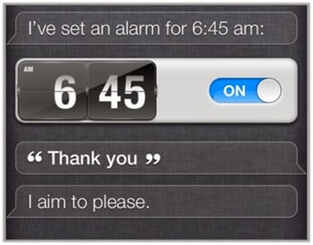 Setting one's alarm with Siri