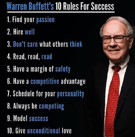 10 rules for Success from Warren Buffet