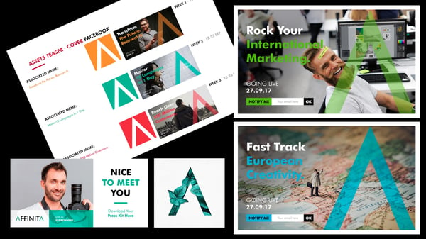 Algunos ejemplos de la campaña de lanzamiento, cuando Affinità se presentó desde Berlín, 2017