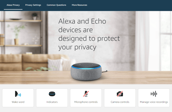 Go to the Alexa Privacy Hub