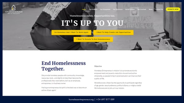 Website of Homeless Entrepreneur